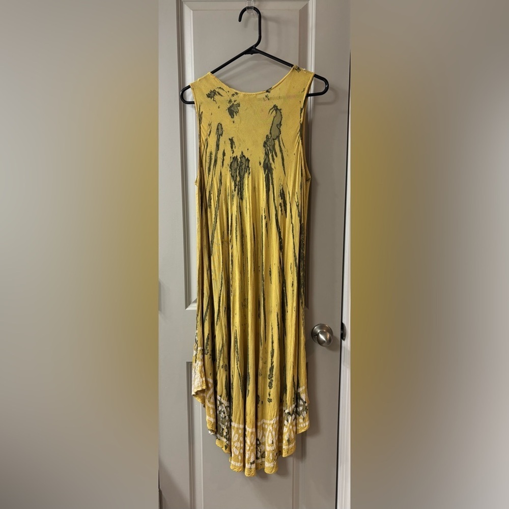 Sakkas Yellow Alexis Embroidered Long Sleeveless Floral Caftan - Picture 6 of 11